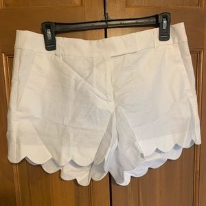 White scalloped 4 inch J. Crew shorts
